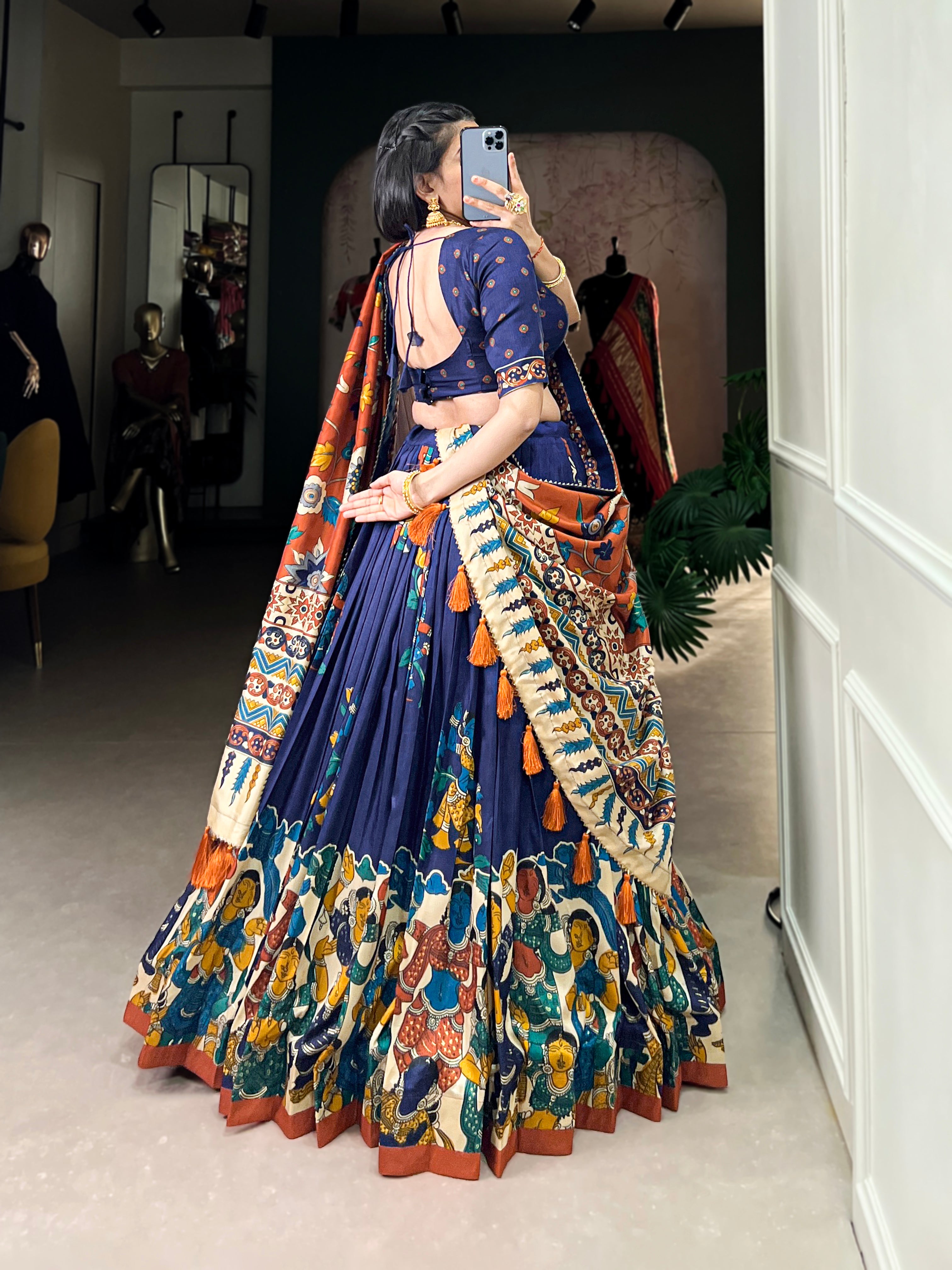 Exclusive Tussar Silk Lehenga Choli Set β Floral & Patola Print Design β¨π